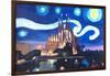 Starry Night Barcelona - Van Gogh Sagrada Familia-Markus Bleichner-Framed Art Print