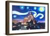 Starry Night Barcelona - Van Gogh Sagrada Familia-Markus Bleichner-Framed Premium Giclee Print