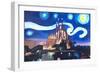 Starry Night Barcelona - Van Gogh Sagrada Familia-Markus Bleichner-Framed Premium Giclee Print