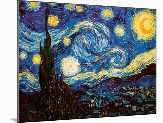 Starry Night, c.1889-Vincent van Gogh-Mounted Art Print