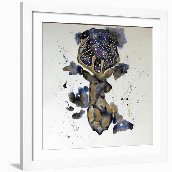 Starry Night Deer-Lauren Moss-Framed Giclee Print