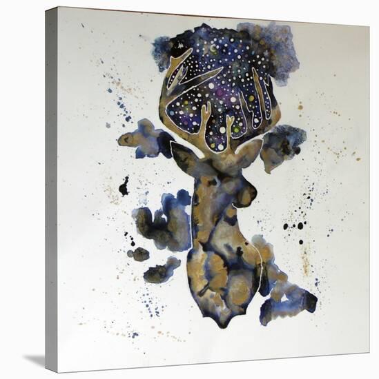 Starry Night Deer-Lauren Moss-Stretched Canvas