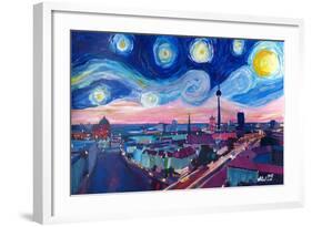 Starry Night in Berlin - Van Gogh Inspired-Markus Bleichner-Framed Art Print
