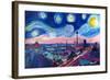 Starry Night in Berlin - Van Gogh Inspired-Markus Bleichner-Framed Art Print