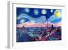 Starry Night in Berlin - Van Gogh Inspired-Markus Bleichner-Framed Premium Giclee Print