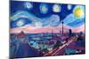 Starry Night in Berlin - Van Gogh Inspired-Markus Bleichner-Mounted Premium Giclee Print