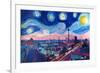 Starry Night in Berlin - Van Gogh Inspired-Markus Bleichner-Framed Art Print