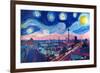 Starry Night in Berlin - Van Gogh Inspired-Markus Bleichner-Framed Art Print