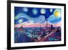 Starry Night in Berlin - Van Gogh Inspired-Markus Bleichner-Framed Art Print