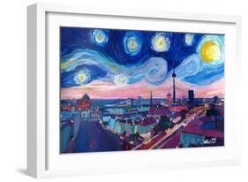 Starry Night in Berlin - Van Gogh Inspired-Markus Bleichner-Framed Art Print