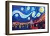 Starry Night in Cologne - Van Gogh Inspirations-Markus Bleichner-Framed Art Print