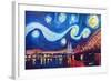 Starry Night in Cologne - Van Gogh Inspirations-Markus Bleichner-Framed Art Print