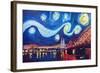 Starry Night in Cologne - Van Gogh Inspirations-Markus Bleichner-Framed Art Print