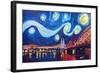 Starry Night in Cologne - Van Gogh Inspirations-Markus Bleichner-Framed Art Print