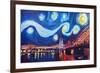 Starry Night in Cologne - Van Gogh Inspirations-Markus Bleichner-Framed Art Print