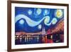 Starry Night in Cologne - Van Gogh Inspirations-Markus Bleichner-Framed Art Print