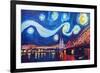 Starry Night in Cologne - Van Gogh Inspirations-Markus Bleichner-Framed Art Print