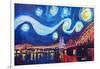 Starry Night in Cologne - Van Gogh Inspirations-Markus Bleichner-Framed Art Print