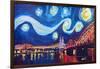 Starry Night in Cologne - Van Gogh Inspirations-Markus Bleichner-Framed Art Print