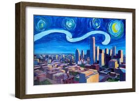 Starry Night in Dallas - Van Gogh Inspirations-Markus Bleichner-Framed Art Print