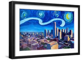 Starry Night in Dallas - Van Gogh Inspirations-Markus Bleichner-Framed Art Print