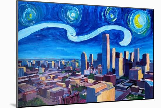 Starry Night in Dallas - Van Gogh Inspirations-Markus Bleichner-Mounted Art Print