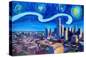 Starry Night in Dallas - Van Gogh Inspirations-Markus Bleichner-Stretched Canvas