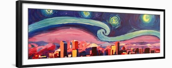 Starry Night in Denver Van Gogh Inspirations-Markus Bleichner-Framed Premium Giclee Print