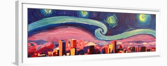 Starry Night in Denver Van Gogh Inspirations-Markus Bleichner-Framed Premium Giclee Print