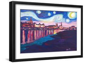 Starry Night in Dresden - Van Gogh Inspirations-Markus Bleichner-Framed Art Print