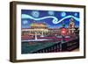 Starry Night in Dresden with Zwinger and Van Gogh-Martina Bleichner-Framed Art Print