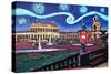 Starry Night in Dresden with Zwinger and Van Gogh-Martina Bleichner-Stretched Canvas