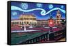 Starry Night in Dresden with Zwinger and Van Gogh-Martina Bleichner-Framed Stretched Canvas