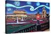 Starry Night in Dresden with Zwinger and Van Gogh-Martina Bleichner-Stretched Canvas