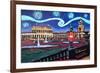 Starry Night in Dresden with Zwinger and Van Gogh-Martina Bleichner-Framed Art Print