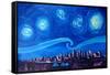 Starry Night in Edmonton Canada - Van Gogh Inspirations-Markus Bleichner-Framed Stretched Canvas