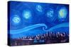 Starry Night in Edmonton Canada - Van Gogh Inspirations-Markus Bleichner-Stretched Canvas