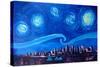 Starry Night in Edmonton Canada - Van Gogh Inspirations-Markus Bleichner-Stretched Canvas