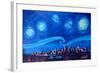 Starry Night in Edmonton Canada - Van Gogh Inspirations-Markus Bleichner-Framed Art Print