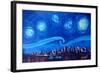 Starry Night in Edmonton Canada - Van Gogh Inspirations-Markus Bleichner-Framed Art Print