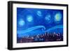 Starry Night in Edmonton Canada - Van Gogh Inspirations-Markus Bleichner-Framed Art Print