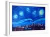 Starry Night in Edmonton Canada - Van Gogh Inspirations-Markus Bleichner-Framed Art Print