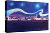 Starry Night in Hamburg Van Gogh Inspirations-Markus Bleichner-Stretched Canvas