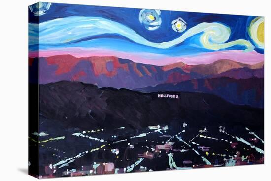 Starry Night in Hollywood Van Gogh Inspirations-Markus Bleichner-Stretched Canvas