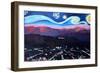 Starry Night in Hollywood Van Gogh Inspirations-Markus Bleichner-Framed Premium Giclee Print