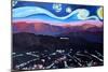 Starry Night in Hollywood Van Gogh Inspirations-Markus Bleichner-Mounted Premium Giclee Print