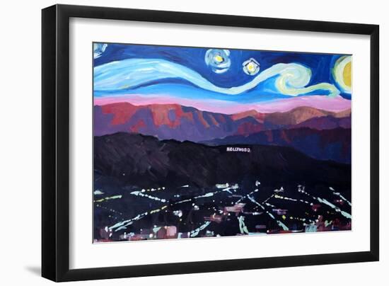 Starry Night in Hollywood Van Gogh Inspirations-Markus Bleichner-Framed Art Print