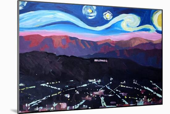 Starry Night in Hollywood Van Gogh Inspirations-Markus Bleichner-Mounted Art Print