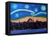 Starry Night in Istanbul Turkey Van Gogh-Markus Bleichner-Framed Stretched Canvas
