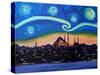 Starry Night in Istanbul Turkey Van Gogh-Markus Bleichner-Stretched Canvas